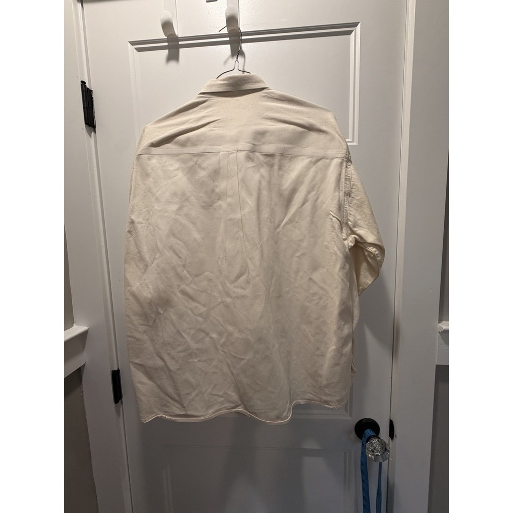 Butch Cassidy's Montpelier Idaho Western Work Shirt Cream Cotton Twill Men's L - Picture 4 of 4